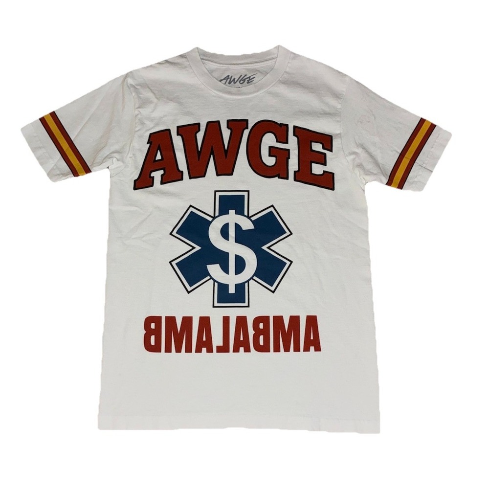 ASAP ROCKY AWGE T Shirt S White AMBALAMB NEW *flaws‎